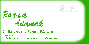 rozsa adamek business card